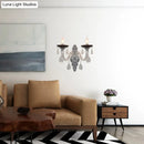 GobekUsa Modern Crystal Wall Sconce with Silver Candle Design - Ideal for Bedroom Lighting