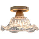 GobekUsa Crystal Wood LED Ceiling Lamp Clear Glass Modern Indoor Lighting