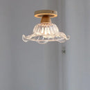 GobekUsa Crystal Wood LED Ceiling Lamp Clear Glass Modern Indoor Lighting
