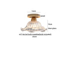 GobekUsa Crystal Wood LED Ceiling Lamp Clear Glass Modern Indoor Lighting