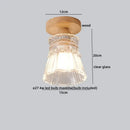 GobekUsa Crystal Wood LED Ceiling Lamp Clear Glass Modern Indoor Lighting