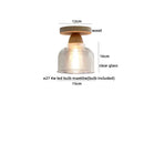 GobekUsa Crystal Wood LED Ceiling Lamp Clear Glass Modern Indoor Lighting