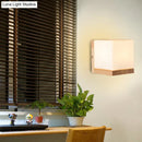GobekUsa Nordic Style Cube Shaped Sconce Lighting with White Glass Shade - 1-Light Bedside Wall Fixture