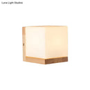 GobekUsa Nordic Style Cube Shaped Sconce Lighting with White Glass Shade - 1-Light Bedside Wall Fixture