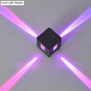 GobekUsa Modern Cubic LED Wall Lamp in Black with Colorful Light Options & Aluminum Finish