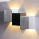 GobekUsa Modern Aluminum LED Wall Sconce in Gray for Porch - Cubic Design, Warm/White Lighting