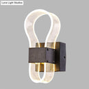 GobekUsa Modern Cuboid Metal LED Wall Lamp with Arc Ring Acrylic Shade in Black – White/Warm Light