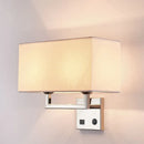 GobekUsa Minimalist Cuboidal Fabric Wall Light Fixture - Beige/White, 2 Lights - Ideal for Living Room