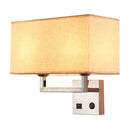 GobekUsa Minimalist Cuboidal Fabric Wall Light Fixture - Beige/White, 2 Lights - Ideal for Living Room