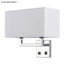 GobekUsa Minimalist Cuboidal Fabric Wall Light Fixture - Beige/White, 2 Lights - Ideal for Living Room