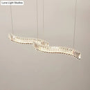 GobekUsa Modern LED Silver Crystal Pendant Light for Dining Room - Stylishly Illuminate Your Space