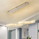 GobekUsa Modern LED Silver Crystal Pendant Light for Dining Room - Stylishly Illuminate Your Space