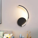 GobekUsa Modern Curved Line LED Wall Mounted Sconce in Black, White, Warm Light - Acrylic Lamp Fixture for Living Room