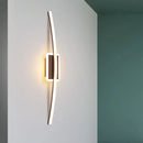 GobekUsa Curved Linear Aluminum LED Wall Sconce in Simplicity Gold/Coffee - Ideal Dining Room Lighting