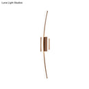 GobekUsa Curved Linear Aluminum LED Wall Sconce in Simplicity Gold/Coffee - Ideal Dining Room Lighting