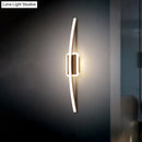 GobekUsa Curved Linear Aluminum LED Wall Sconce in Simplicity Gold/Coffee - Ideal Dining Room Lighting