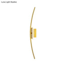 GobekUsa Curved Linear Aluminum LED Wall Sconce in Simplicity Gold/Coffee - Ideal Dining Room Lighting