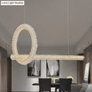 GobekUsa Modern Cut Crystal LED Brass Ceiling Light - Circular Island Lamp - 12"/16" Wide