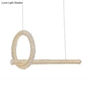 GobekUsa Modern Cut Crystal LED Brass Ceiling Light - Circular Island Lamp - 12"/16" Wide
