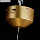 GobekUsa Modern Cut Crystal LED Brass Ceiling Light - Circular Island Lamp - 12"/16" Wide