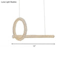 GobekUsa Modern Cut Crystal LED Brass Ceiling Light - Circular Island Lamp - 12"/16" Wide