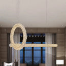 GobekUsa Modern Cut Crystal LED Brass Ceiling Light - Circular Island Lamp - 12"/16" Wide