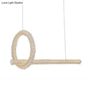 GobekUsa Modern Cut Crystal LED Brass Ceiling Light - Circular Island Lamp - 12"/16" Wide