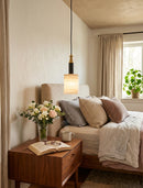 Modern Cylindrical Alabaster Pendant Lamp