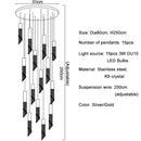 GobekUsa Crystal Staircase Chandelier: Modern LED Lighting for Living Room, Hall, or Loft