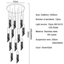 GobekUsa Crystal Staircase Chandelier: Modern LED Lighting for Living Room, Hall, or Loft