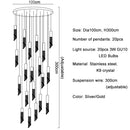 GobekUsa Crystal Staircase Chandelier: Modern LED Lighting for Living Room, Hall, or Loft