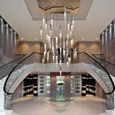GobekUsa Crystal Staircase Chandelier: Modern LED Lighting for Living Room, Hall, or Loft