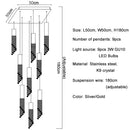 GobekUsa Crystal Staircase Chandelier: Modern LED Lighting for Living Room, Hall, or Loft