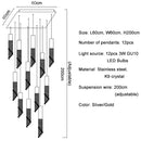 GobekUsa Crystal Staircase Chandelier: Modern LED Lighting for Living Room, Hall, or Loft
