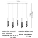 GobekUsa Crystal Staircase Chandelier: Modern LED Lighting for Living Room, Hall, or Loft