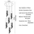 GobekUsa Crystal Staircase Chandelier: Modern LED Lighting for Living Room, Hall, or Loft