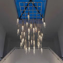 GobekUsa Crystal Staircase Chandelier: Modern LED Lighting for Living Room, Hall, or Loft