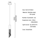 GobekUsa Crystal Staircase Chandelier: Modern LED Lighting for Living Room, Hall, or Loft