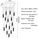 GobekUsa Crystal Staircase Chandelier: Modern LED Lighting for Living Room, Hall, or Loft