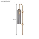 GobekUsa Modern Cylindrical Wall Sconce - Smoke Gray Glass - 1 Bulb - Living Room Lighting Fixture
