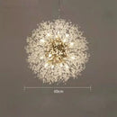 GobekUsa Dandelion Crystal Chandelier: Modern Nordic Style LED Pendant Light for Living Room