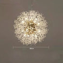GobekUsa Dandelion Crystal Chandelier: Modern Nordic Style LED Pendant Light for Living Room