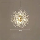 GobekUsa Dandelion Crystal Chandelier: Modern Nordic Style LED Pendant Light for Living Room