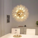 GobekUsa Dandelion Crystal Chandelier: Modern Nordic Style LED Pendant Light for Living Room