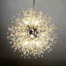 GobekUsa Dandelion Crystal Chandelier: Modern Nordic Style LED Pendant Light for Living Room
