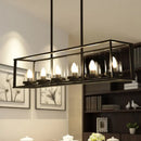 GobekUsa Classic Black Island Pendant Lights for Dining Room with Clear Glass Shade (5/6 Lights)