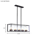 GobekUsa Classic Black Island Pendant Lights for Dining Room with Clear Glass Shade (5/6 Lights)