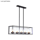 GobekUsa Classic Black Island Pendant Lights for Dining Room with Clear Glass Shade (5/6 Lights)