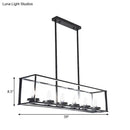 GobekUsa Classic Black Island Pendant Lights for Dining Room with Clear Glass Shade (5/6 Lights)