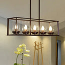 GobekUsa Classic Black Island Pendant Lights for Dining Room with Clear Glass Shade (5/6 Lights)